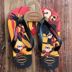 Kids Disney Incredibles Havaianas flip flop sz 3/4